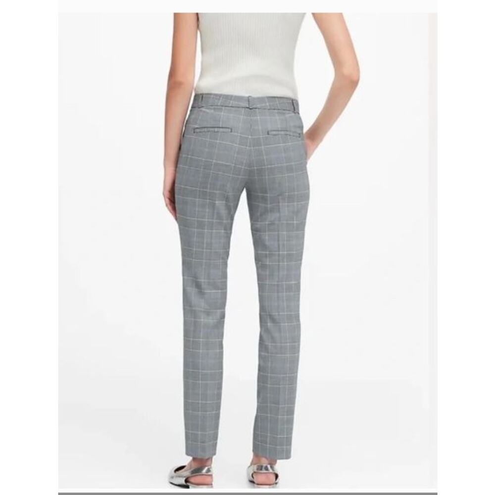NWT Banana Republic Ryan Straight Pant Gray Glen Plaid Workwear Office 0 - Picture 2 of 7
